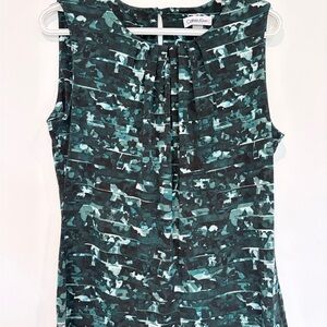 Calvin Klein Teal & Black Patterned Sleeveless Camisole